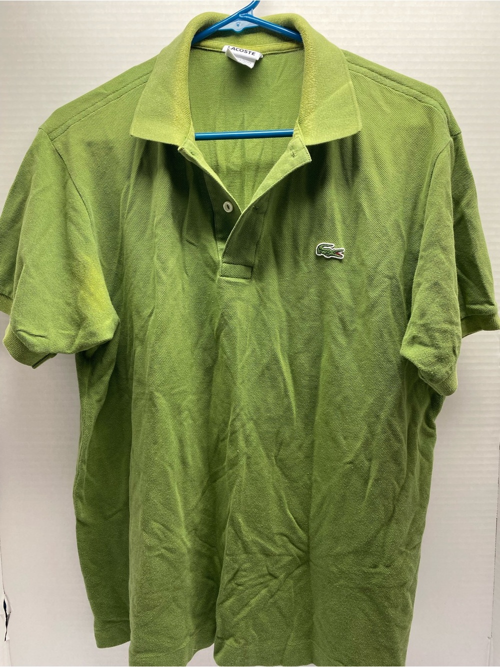 Lacoste Men's Lime Green Pique Polo with Crocodile Logo